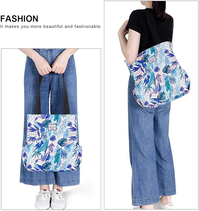 KAMO Floral Tote Bag - Waterproof Lightweight Handbags Travel Shoulder Bag for Hiking Yoga Gym Swimming Travel Beach - Image 7