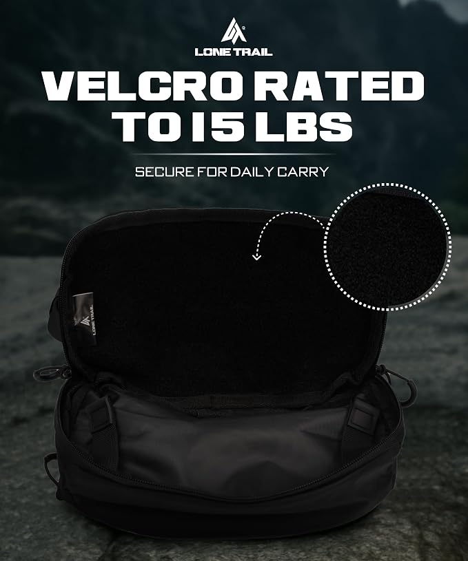 Large Concealed Carry Fanny Pack - Tactical CCW Waist Bag | 11.5x6.5in waist pack, PU-coated nylon, rear pocket with anchor strap, fits men and women - Image 6