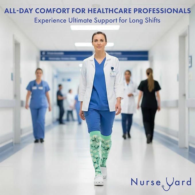 Compression Socks for Nurses - Women & Men - 20-30mmHg Graduated Compression, For Medical Staff, Athletes - 1 Pair - Image 6