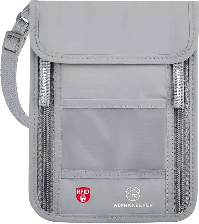 Neck Wallet, Travel Pouch For Passport Holder And Documents, Travel Neck Wallet For Traveling Women. by Alpha+Keeper