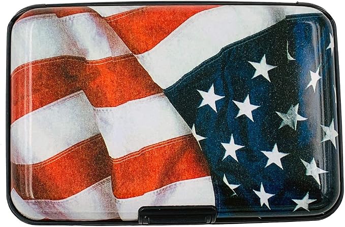 BFL RFID Credit Card Holder for Women or Men, Theft Proof Credit Card Holder, Slim Design Fits in Pocket (Flag) by BFL