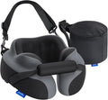 Ergonomic Travel Neck Pillow for Airplane, Dual-Hold Design to Stabilize Head and Neck on Flights, Ear-Free Memory Foam Airplane Travel Pillow, Quality Carrying Case, Breathable & Washable Cover by ZIKEE