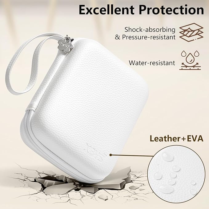Portable Charger Case, Tech Pouch Travel Organizer, L, White | Hard Shell Electronic Storage for MacBook Power Adapter, Magic Mouse, Charging Cords, Power Bank Laptop Accessories - Image 4