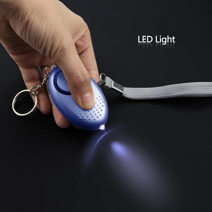 Personal Alarm for Women, 5Pcs 140dB Self Defense Keychain LED Light | Personal Safety Alarm with LED Light Panic Button for Women Kids and Elders (Black, Blue, Purple, Rose Gold,Green) - Image 4