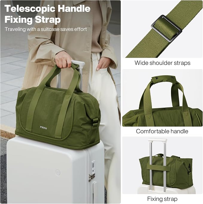 mixi Travel Tote Bag for Women Large Expandable Travel Bag Waterproof Lightweight Carry On Personal Item Handbag - Image 7