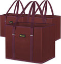 BALEINE 3PK Reusable Grocery Bags, Heavy Duty Shopping Tote Bag | 12'' Long Handles, Reinforced Bottom Keeps Upright, Fold Flat Storage, Water-Resistant Shopping Bag, Multiple Color Options by BALEINE