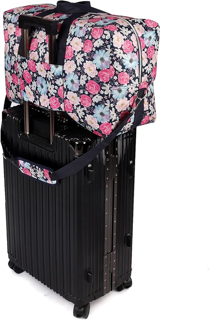 22" Foldable Large Travel Duffel Duffle Bag Sports Gym Tote Bag For Women Overnight Carryon Weekend Bag Shoulder Bag Water Resistant - Image 3