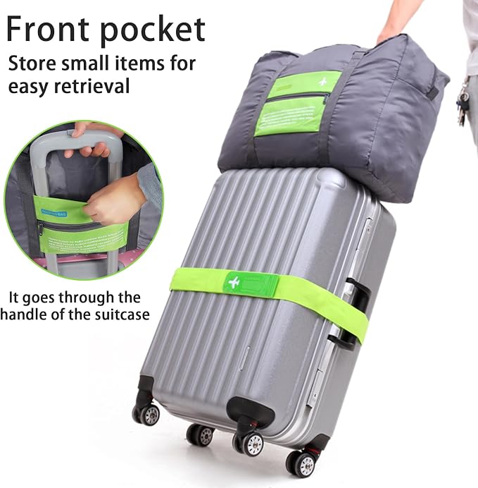 INVODA Travel Bag 12PCS Foldable Duffle Bag for Women and Men Lightweight Luggage Bag Personal Item Bag for Airlines Weekender Overnight Tote Carry on (12PCS) - Image 3