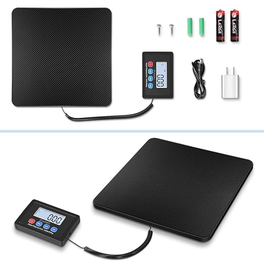 Fuzion Shipping Scale, 440LB x 10g High Accuracy Postal Scale, Hold & Tare | Carbon Fiber Platform, Digital Shipping Postal Scale for Packages, Luggage, Mailing, Postage, Battery & AC Adapter Included - Image 6