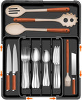 Silverware Organizer - Expandable Kitchen Drawer Organizer, Utensil Drawer Organizer, Adjustable Plastic Flatware and Cutlery Holder, Kitchen Organizers Storage for Forks Knives, Black by Spaclear