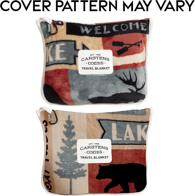 Carstens, Inc. Travel Blanket, Premium Compact 2-in-1 Airplane Blanket/Pillow, Lake House - Image 7