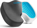 CloudBliss Gel Memory Foam Seat Cushion for Long Sitting, X-Large, Grey | Gel Chair Pad for Tailbone, Coccyx, Sciatica , Soft Suede Cover, Non-Slip , Washable Mesh, for office, home, car by CloudBliss