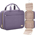 NISHEL Travel Toiletry Bag for women, Portable Hanging makeup Organizer | for Travel-Sized Shampoo, Conditioner, Brushes Set, makeup Accessories, Large Size, Purple by NISHEL