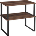 SONGMICS Cabinet Organizer Shelf, Set of 2 Spice Rack, Kitchen Storage | Kitchen Counter Storage Spice Rack, Particleboard, Steel, Natural Walnut and Matte Black, BYSTRO Collection UKCS020K01 by Unknown