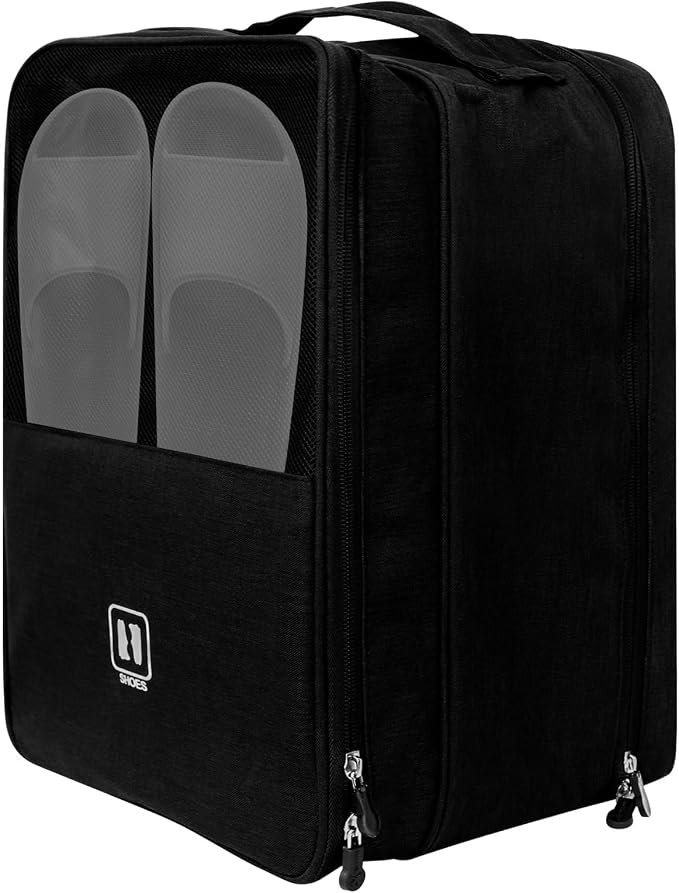 Travel Shoe Bag,Holds 3 Pairs of Shoes, for Travel&Daily Use | Large Capacity Shoe Bags for Travel,Golf Shoe Bag,Portable Dance Shoe Storage Pouch,Sneaker Storage Bag ,Black by Unknown