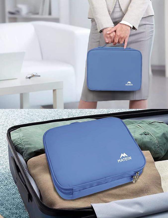 MATEIN Electronics Organizer Case, Cable Organizer Bag with Handle, Blue | Electronic Accessories Case for Cable, Cord, Tablet, Charger, Phone, Double Layers Tech Case Travel Gifts for Men and Women - Image 7