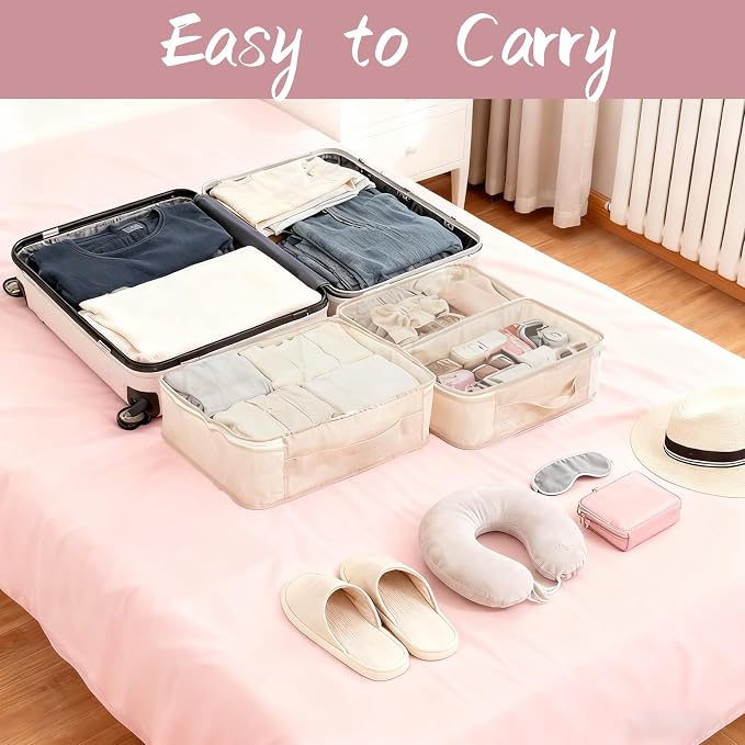 14 Pcs Packing Cubes for Suitcase Mesh Clothes Organizer Bulk, Lightweight Storage Bag, Toiletries Organizer Travel Luggage Bags for Hiking, Camping, Backpacking(XL, L, M Size) - Image 5