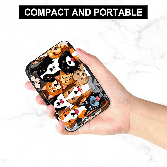 Credit Card Holder, Mini Aluminum Card Wallet RFID Blocking Slim Metal Hard Card Case for Women Men, Dogs - Image 5