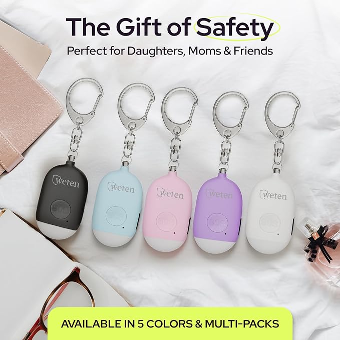 Rechargeable Personal Alarm Keychain, 130dB Siren, LED Light, Blue | Stylish Personal Safety Alert for Women to Carry, Panic Button Alarm for Security - Image 7