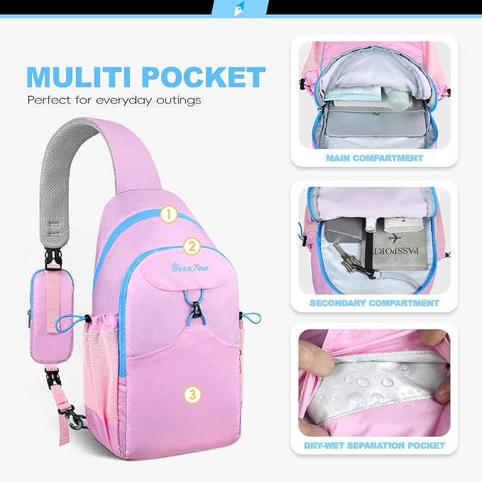 Seektop RFID Anti-Theft Crossbody Bag Sling Backpack for Women & Men, Casual Chest Daypack for Daily Travel - Image 3