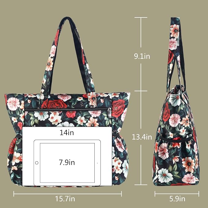 CLOUDMUSIC Shoulder Tote Bag For Nurses Teachers Work Gym Travel Beach Women With Large Capacity Waterproof - Image 7