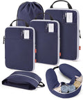 BAGSMART Compression Packing Cubes with Fillable Neck Pillow for Clothes | 1 Wearable Neck Pillow & 5 Travel Bags to Avoid Baggage Fees, Durable, Tear Resistant Washable Taslan Fabric with Card Slots by BAGSMART