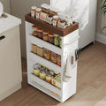 Slim Storage Cart, 4-Tier Rolling Utility Cart with Handle | Slide Out Organizer Trolley, Space Saving Narrow Shelf for Kitchen, Bathroom, Laundry Small Corners by STHYTON
