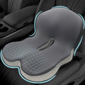 Memory Foam Seat Cushion for Sciatica & Back Pain Relief - Ergonomic Chair Pad with Adjustable Strap & Supportive Comfort Cover, Non-Slip for Car, Truck, Office Chair - Dark Gray&Light Gray by MosxoedEnjoyLife