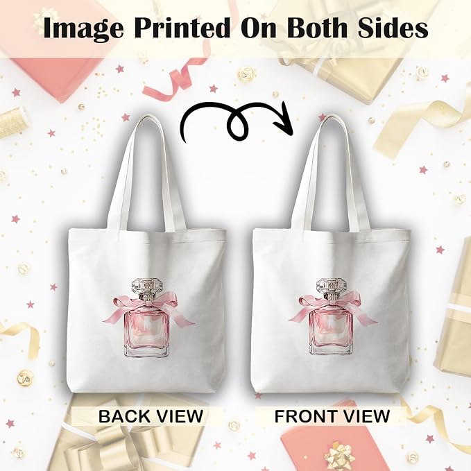JINYO Preppy Canvas Tote Bag, Inspirational Tote Bags for Women - Image 7