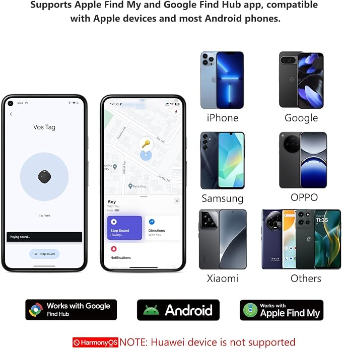 ATUVOS 2026 New Dual System Air Tracker Tag-1 Pack, Compatible with Apple Find My (iOS) & Google Find Hub (Android) [Not for Huawei], Bluetooth Tracker Smart Tag for Keys, Luggage, Backpack, Suitcases - Image 5