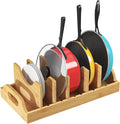 Lifewit Bamboo Lid Organizers for Inside Cabinet with 7 Sections | Pan Lid Holder with 6 adjustable Inserts, Kitchen Pantry organizer and storage, Extra Large, 15.6" X 8.1", Natural by Lifewit