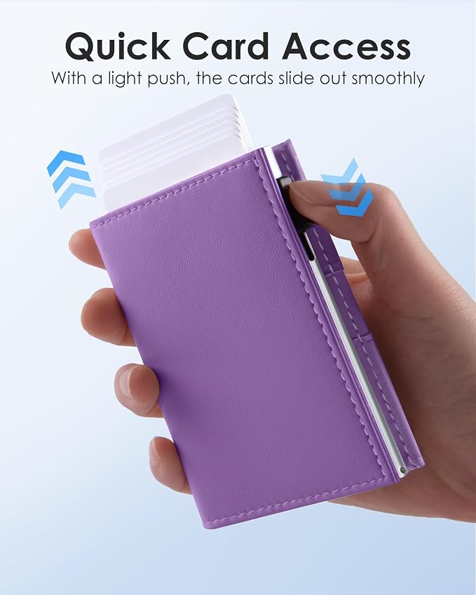 QLD RFID Wallet Women - Small Slim Trifold Wallet Anti-Theft Pop up Card Holder, Minimalist, Ultra Thin, Front Pocket, Premium Leather, 9-11 Cards Capacity | ID Window | Cash Slot - Image 3