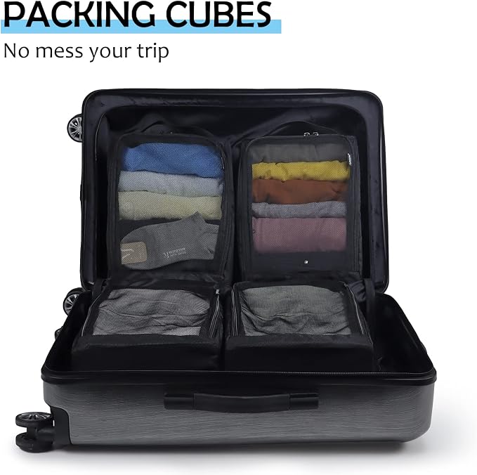 Gloppie 4-Pack Packing Cubes for Luggage - Organizer Suitcase Bags Set - Carry On Travel Accessories - Image 6
