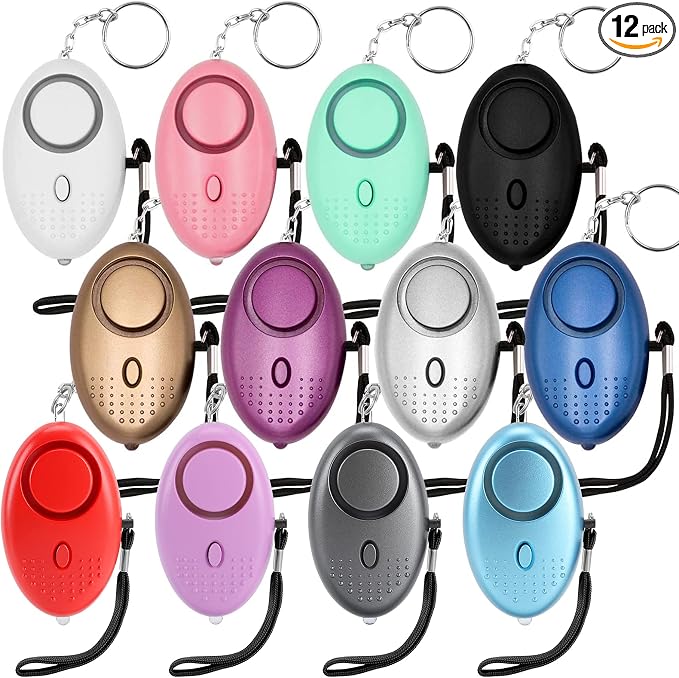 Safe Sound Personal Alarm, 12 Packs 140DB Personal Security Alarm Keychain with LED Lights, Emergency Safety Alarm for Women, Men, Children, Elderly by KOSIN