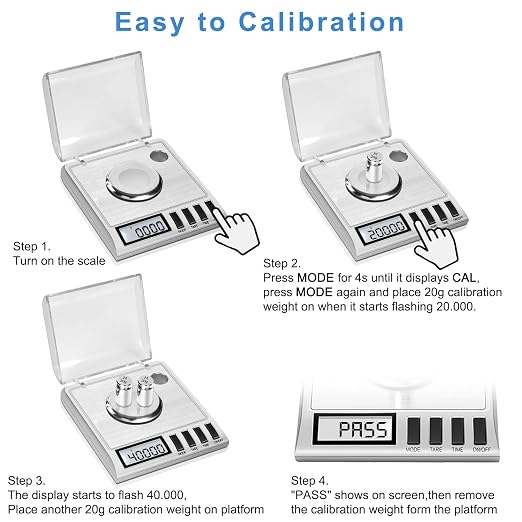 Fuzion Digital Milligram Scale, 50g/0.001g Powder Scale with 6 Accessories | Includes Calibration Weights, Mg Scale for Powder, Supplement, Jewelry, Capsule Filling, Reloading - Image 7