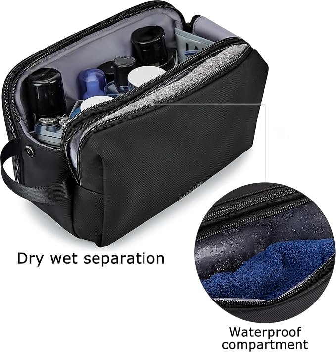 BAGSMART Toiletry Bag for Men, Travel Toiletry Organizer Dopp Kit Water-resistant Shaving Bag for Toiletries Accessories, Door Room Essentials,Black-large - Image 4