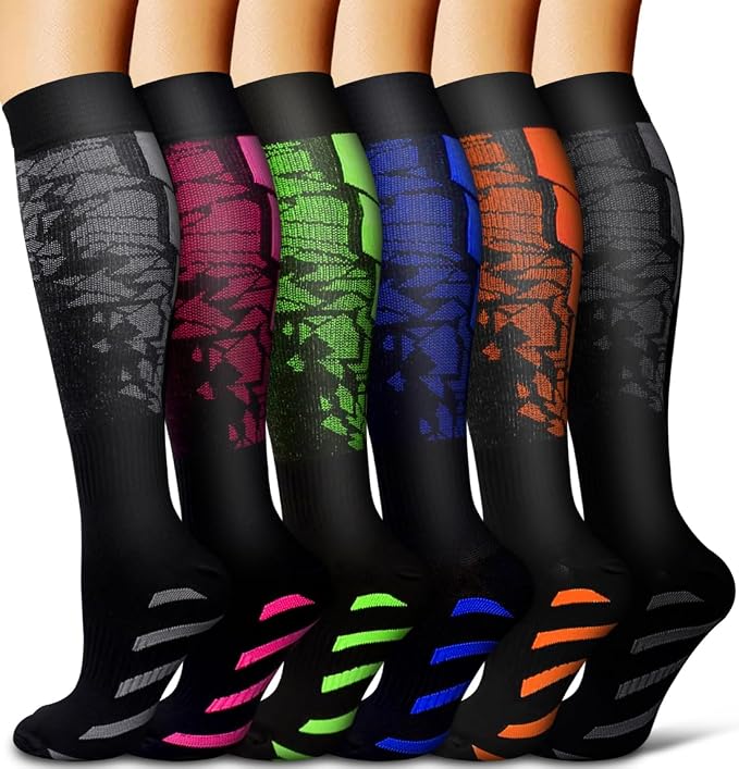 COOLOVER Copper Compression Socks for Women and Men(6 Pairs)-Best Support for Running, Athletic, Travel by COOLOVER