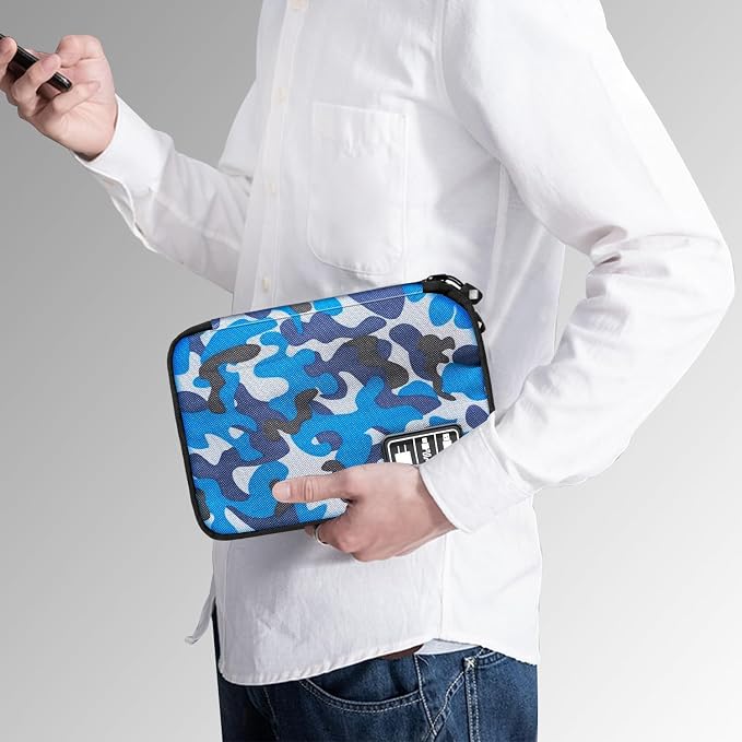 Lcsmaokin Electronics Travel Organizer,Portable Waterproof Electronic Travel Storage Bag for Small Charging Cord Storage,Charger,SD Card etc,for Travel,Business-Blue Camouflage - Image 6