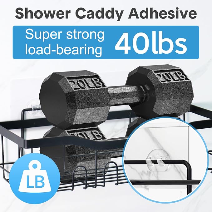 12 Pack Adhesive Replacement, Strong Adhesive Hooks, Waterproof Adhesive Strips, No Drilling, for Bathroom Storage Shelves and Kitchen Racks - Image 3