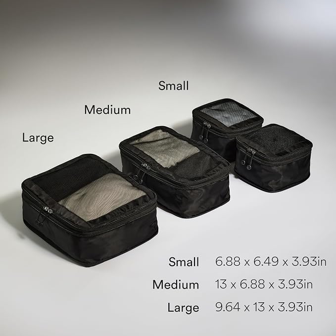 ANTLER - Compression Packing Cubes for Travel, Luggage Organiser for Suitcases or Bags, Travel Accessories, Set of 4, Black - Image 3