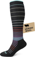 Merino Wool Easy On Compression Socks for Women & Men, 15-20 mmHg, Plus Size Knee High Stocking for Nurses, Pregnancy, Travel, Flight, Medias de Compresión Mujer by HAPIU