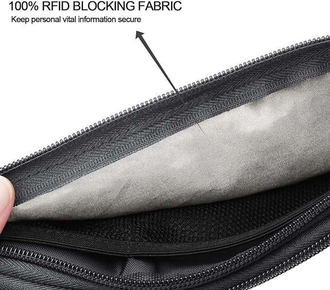 Ryaco Money Belt, Slim Passport Holder RFID Blocking Hidden Wallet Travel Essentials Pouch for Women Men With Adjustable Strap Waist Bag to Protect Cash, Credit Cards and Documents - Image 3