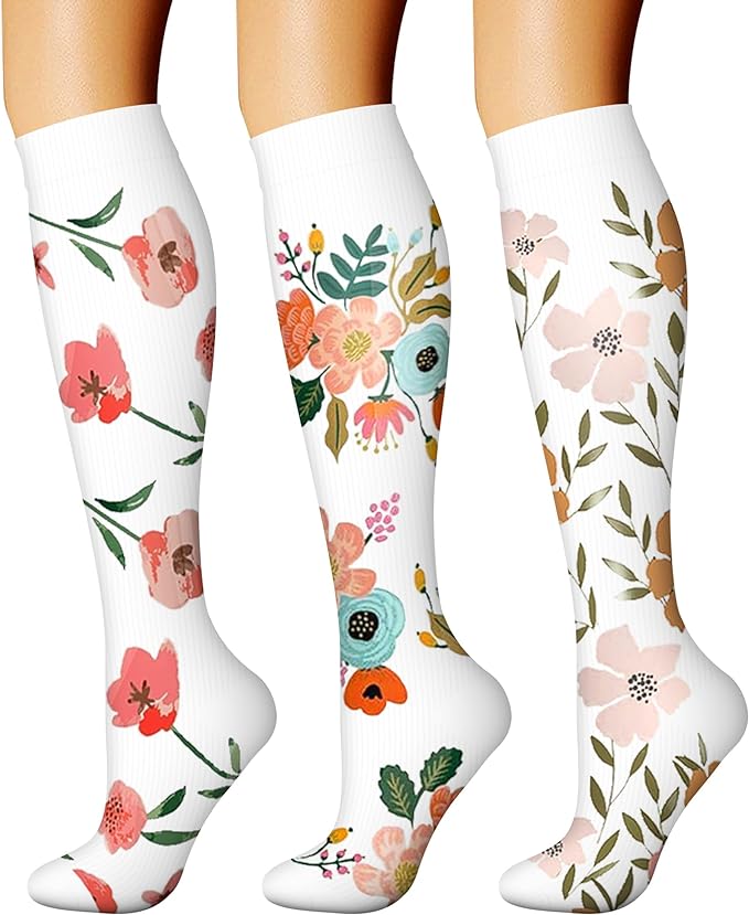CHARMKING Compression Socks for Women & Men Circulation (3 Pairs) 15-20 mmHg is Best Support for Athletic Running Cycling by CHARMKING