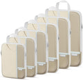 Percover Compression Packing Cubes for Travel, 6-Piece Structured Compression Organizer Set for Organized Packing & Carry-On Luggage, Camel by Unknown