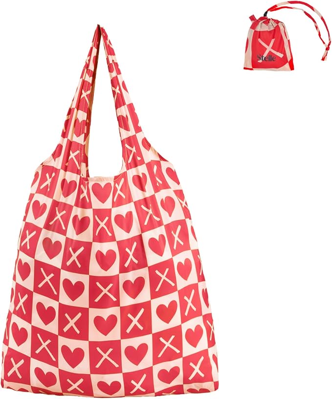 Stelle Lightweight Reusable Grocery Bag with Handles Ripstop Nylon Foldable Tote Shopping Bags for Travel and Groceries by StelleAthletica
