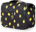 Travel Toiletry Bag for Women, Hanging Toiletry Bag with Multi-Pockets, Toiletry Bag for Traveling Easy Clean, Travel Organizer Bag Black-Lemon by Yeegras
