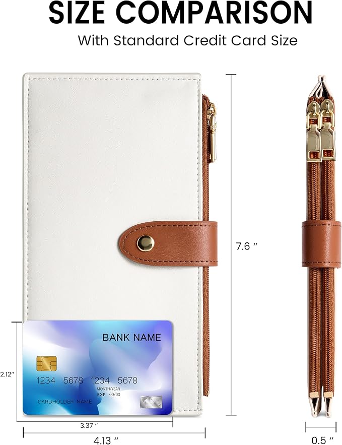 Travelambo RFID Wallet Women Large Size Bifold Multi Card Wallet Case with Zipper Pocke Credit Card Holder for Women - Image 4