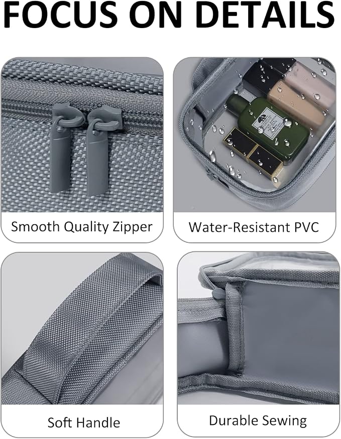 Moyad TSA Approved Toiletry Bag Clear Quart Size Travel Bags Makeup Bag | Large Opening, for Men and Women, Carry on Airline Compliant, Transparent Liquids Pouch, Grey - Image 3