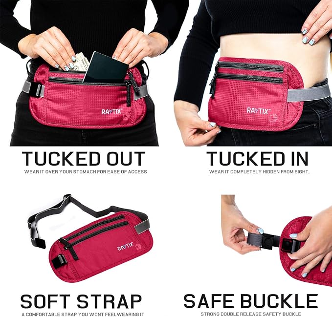 Money Belt For Travel Wallet Belt Passport Holder Travel Pouch to Protect You With RFID Transmissions –Secure, Hidden - Image 2