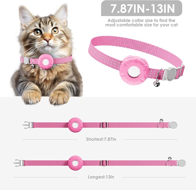 GPS Tracker for Cats,Cat Tracker with Real-Time Location, Pet Tracker with Cat Collar,Compatible with Apple Find My App (Only iOS),No Monthly Fee,Waterproof,Anti-Lost Device (Pink) - Image 4